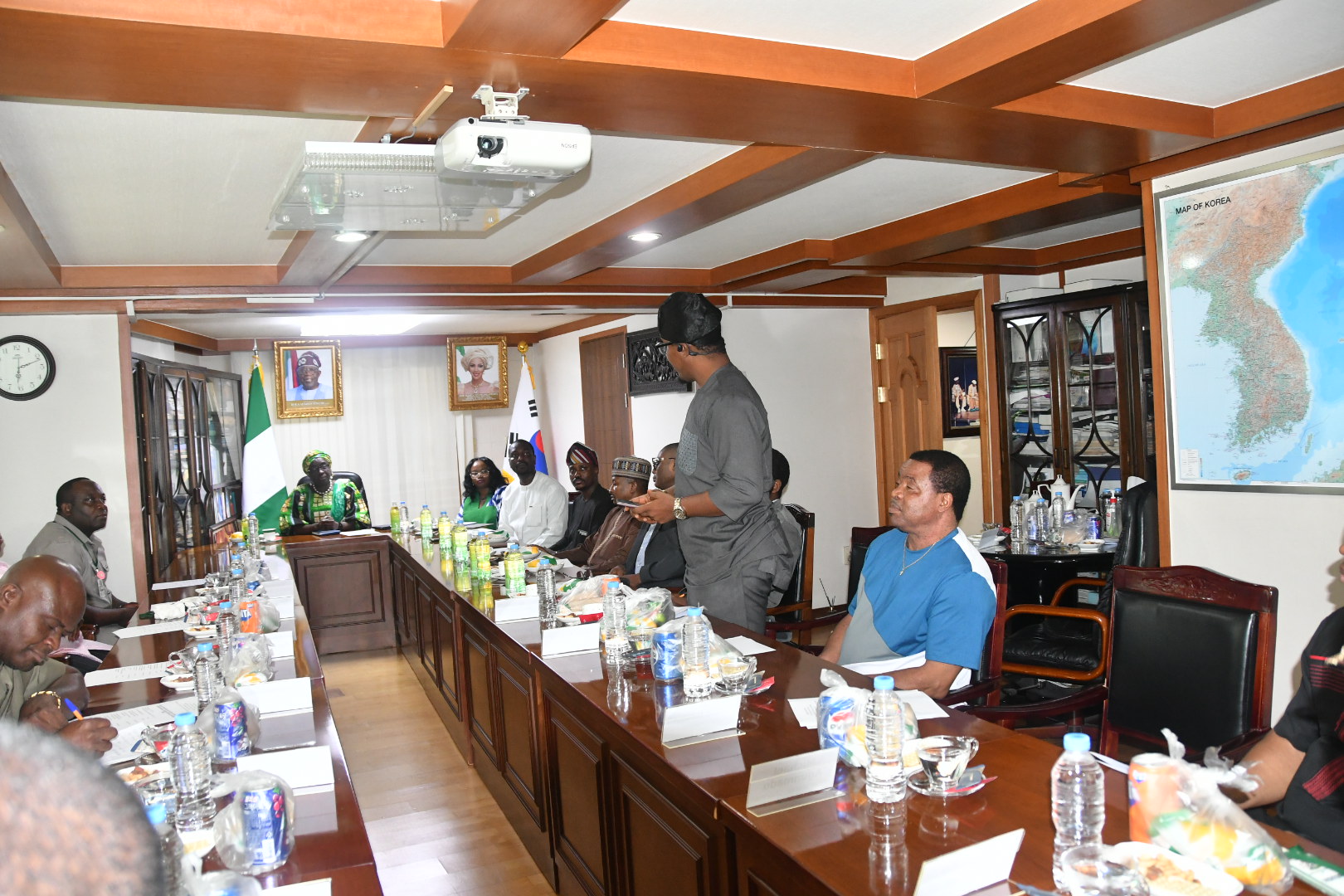 The delegation during the courtesy visit at the Nigerian Embassy in Seoul.